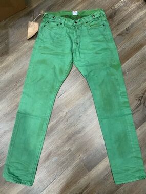 NWT! PRPS Fury Green Japan Made Denim Skinny Jeans Rare P67P31R Size 32x34